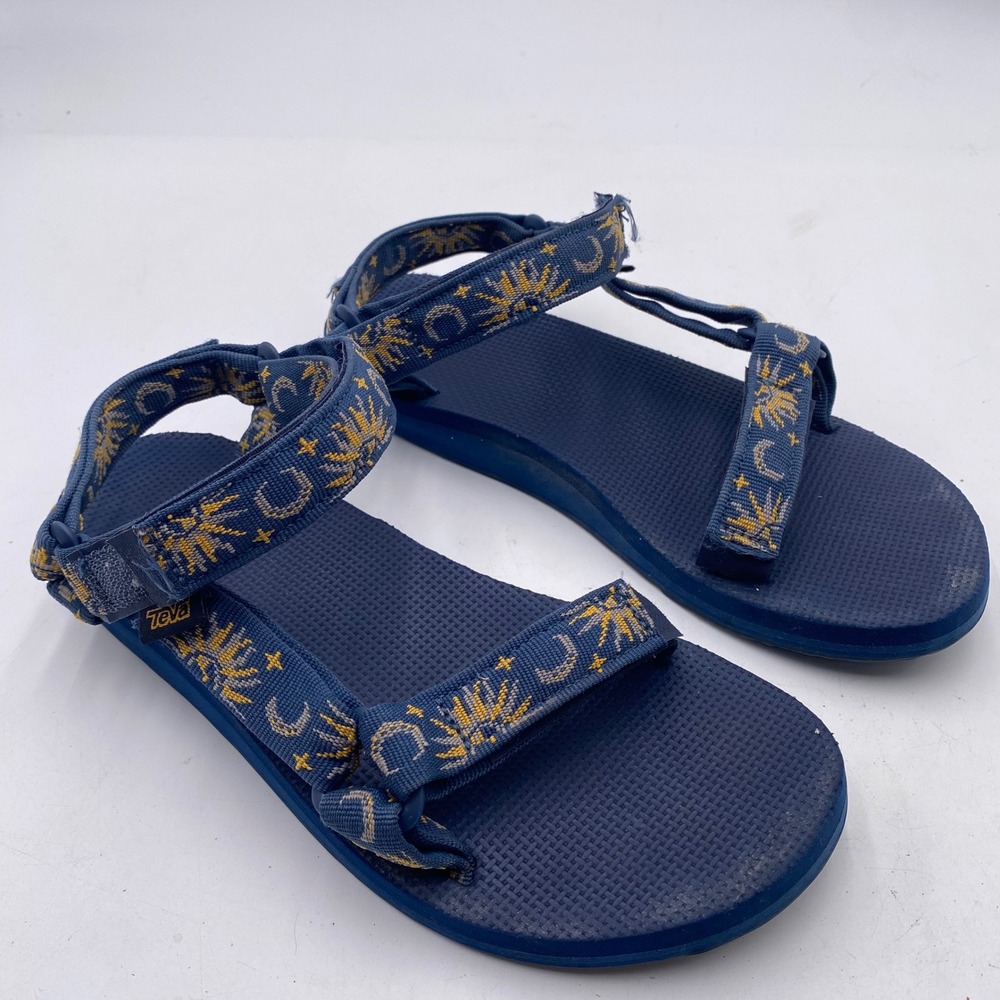 Teva Original Universal Sandals Womens 8 Blue Gold Celestial Sun Moon Strappy